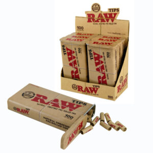 Raw Pre-rolled tips - Tin of 100 - Display of 6