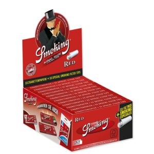 120012 Smoking Red King Size Rolling Papers + Tips
