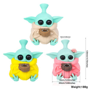 26001 Alien Smiley Silicone Bong with Removable Pieces