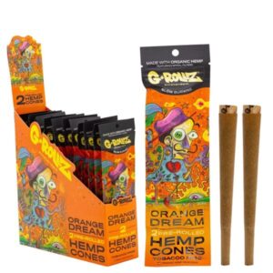 70019 G-Rollz | Cones 2x ‘Orange Dream’ Pre-Rolled Hemp 12 Pack Display, 24 Cones)