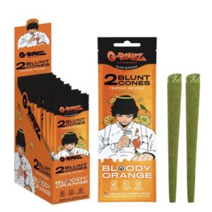 70038 G-Rollz | Cones 2x ‘Bloody Orange’ Terpene-infused Pre-rolled Hemp (12 pack Display, 24 cones)