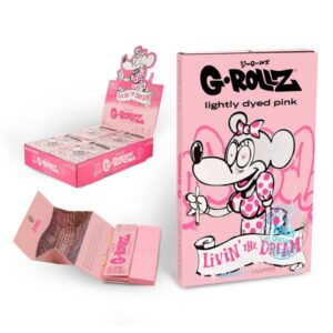 70048 G-Rollz | Banksy’s Graffiti ‘Livin’ The Dream’ Pink – 50 ‘1¼’ Papers + Tips & Tray (16 Booklets Disp