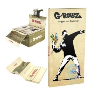 70046 G-Rollz | Banksy’s Graffiti KS – Organic Hemp Extra Thin – 50 KS Slim Papers + Tips & Tray