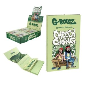 G-Rollz | Cheech & Chong(TM) 'Sofa' Green – 1 1/4 Size Papers + Tips & Tray (16 Booklets Display)
