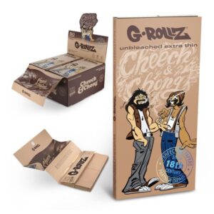 70049 G-Rollz | Cheech & Chong(TM) ‘Joint Venture’ Unbleached – 50 KS Papers + Tips & Tray (16/Display)