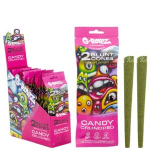 70022 G-Rollz | Cones 2x ‘Candy Crunched’ Terpene-infused Pre-rolled Hemp (12 pack Display, 24 cones)