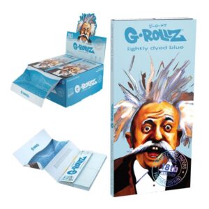 70066 G-Rollz | Collector ‘Genius’ Lightly Dyed Blue – 50 KS Slim Papers + Tips & Tray (16 Booklets Displa