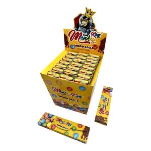 110013 Monkey King Unbleached Chocoballs Scented Rolling Papers King Size Slim with Tips (24pcs/display)