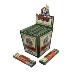 110012 Monkey King Unbleached Liquorice Scented Rolling Papers King Size Slim with Tips (24pcs/display)