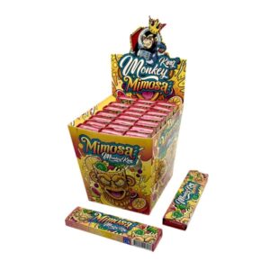 110011 Monkey King Unbleached Mimosa Scented Rolling Papers King Size Slim with Tips (24pcs/display)