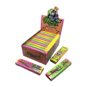 110010 Monkey King Unbleached Rolling Papers Rainbow Hypnotic King Size Slim with Tips (24pcs/display)