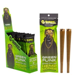 70020 G-Rollz | Cones 2x ‘Green Funk’ Pre-Rolled Hemp (12 Pack Display, 24 Cones)