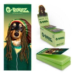 70057 G-Rollz | Pets Rock ‘Reggae’ Green Filter Tips 2,5 X 6cm 50 Tips Book 24/Display
