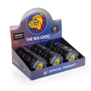 100025 The Bulldog – 3-Part Acrylic Grinder Black (display 12x)