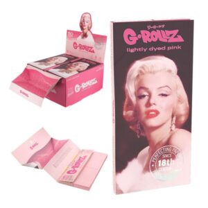 70068 G-Rollz | ‘Fabulous Face’ Lightly Dyed Pink – 50 KS Slim Papers + Tips & Tray (16 Booklets Display)