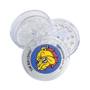 100026 The Bulldog – 3-Part Acrylic Grinder Clear (Display 12x)