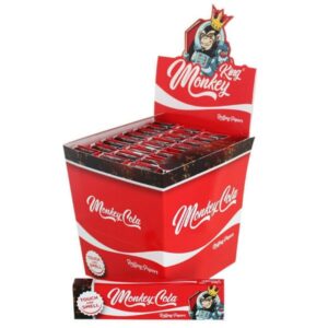 110015 Monkey King Unbleached Red Cola Scented Rolling Papers King Size Slim with Tips (24pcs/display)