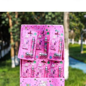 32431-16 Pink Colour Weed Design Metal Pipe With Screen (24x)