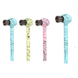 32431-19 Multicolour Lines Glass Pipe (24x)
