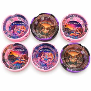32431-134 Pink Girl Design Glass Ashtray (6x)
