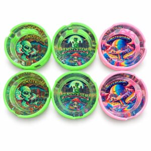 32431-135 Green Alien Glass Ashtray (6x)