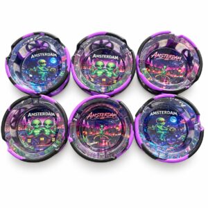 32431-133 Alien Design Glass Ashtray (6x)